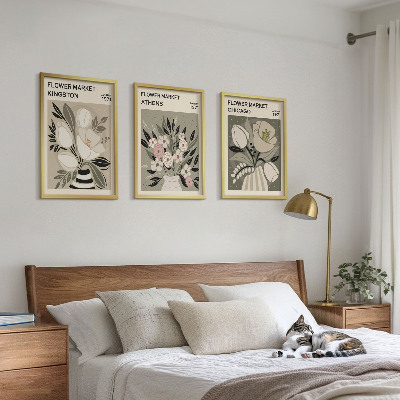 Composição de quadros moderna Arranjos florais retrô