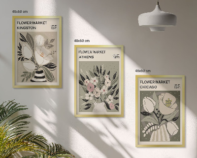Composição de quadros moderna Arranjos florais retrô