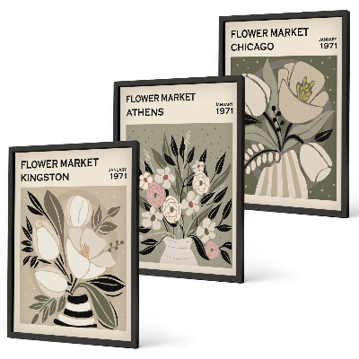 Composição de quadros moderna Arranjos florais retrô