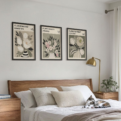 Composição de quadros moderna Arranjos florais retrô