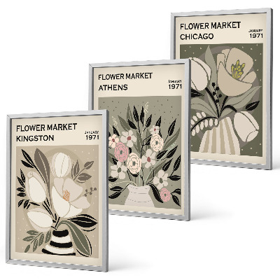 Composição de quadros moderna Arranjos florais retrô