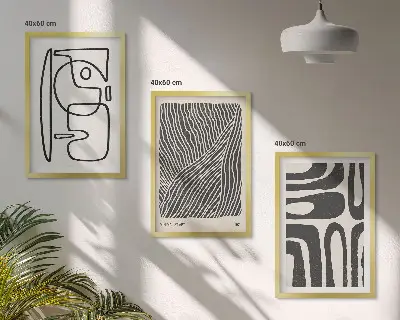 Composição de quadros moderna com padrões abstratos, linhas e texturas