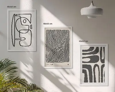 Composição de quadros moderna com padrões abstratos, linhas e texturas