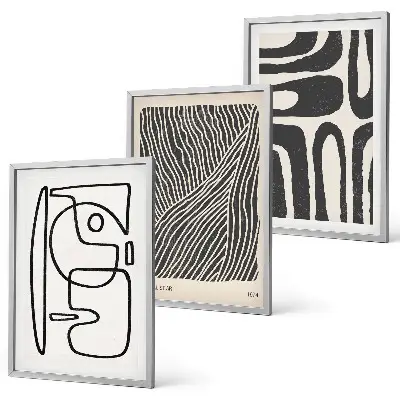 Composição de quadros moderna com padrões abstratos, linhas e texturas