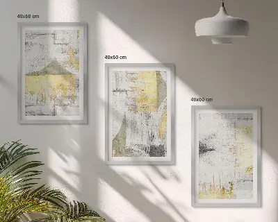 Conjunto de quadros para sala de estar com padrões abstratos de pintura moderna