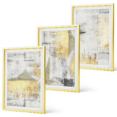Conjunto de quadros para sala de estar com padrões abstratos de pintura moderna