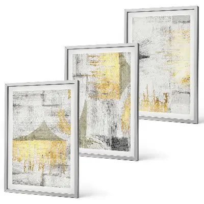 Conjunto de quadros para sala de estar com padrões abstratos de pintura moderna
