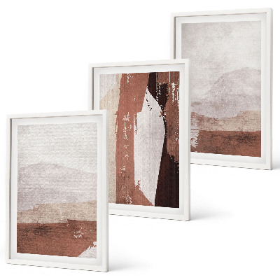 Composição de quadros moderna Padrões abstratos em tons de marrom e bege