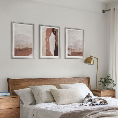 Composição de quadros moderna Padrões abstratos em tons de marrom e bege