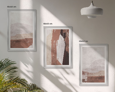 Composição de quadros moderna Padrões abstratos em tons de marrom e bege