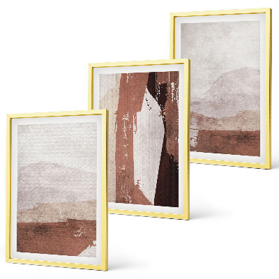 Composição de quadros moderna Padrões abstratos em tons de marrom e bege