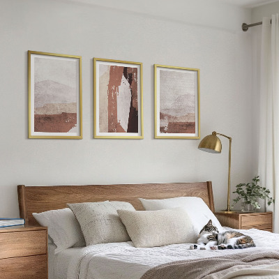 Composição de quadros moderna Padrões abstratos em tons de marrom e bege