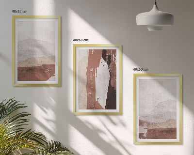 Composição de quadros moderna Padrões abstratos em tons de marrom e bege