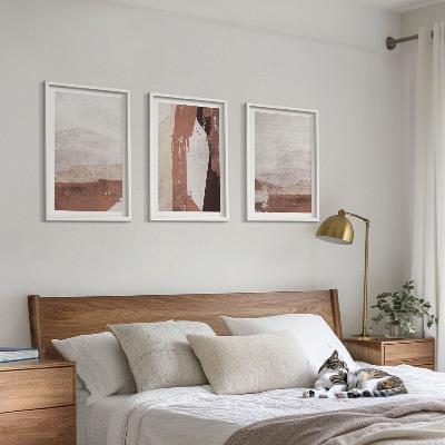 Composição de quadros moderna Padrões abstratos em tons de marrom e bege
