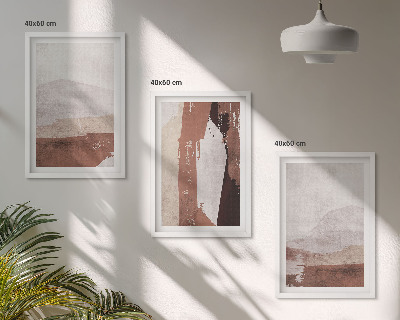 Composição de quadros moderna Padrões abstratos em tons de marrom e bege
