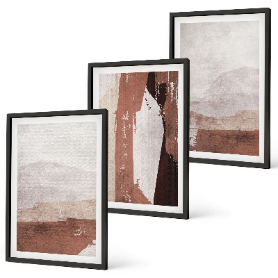 Composição de quadros moderna Padrões abstratos em tons de marrom e bege