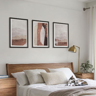 Composição de quadros moderna Padrões abstratos em tons de marrom e bege