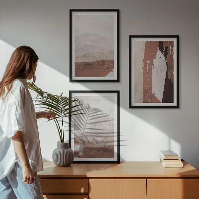 Composição de quadros moderna Padrões abstratos em tons de marrom e bege