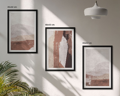 Composição de quadros moderna Padrões abstratos em tons de marrom e bege
