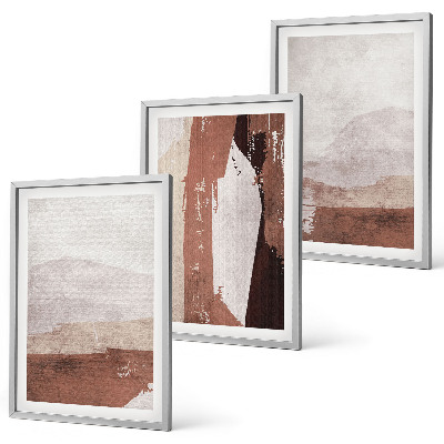 Composição de quadros moderna Padrões abstratos em tons de marrom e bege