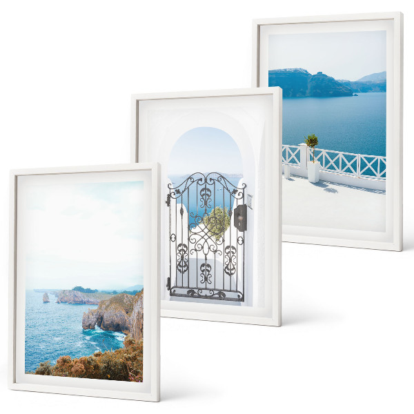 Conjunto de quadros para sala de estar Arquitetura marítima da Grécia