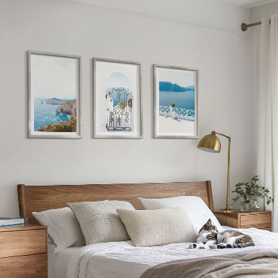 Conjunto de quadros para sala de estar Arquitetura marítima da Grécia