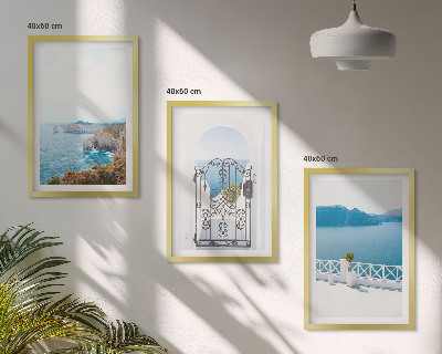 Conjunto de quadros para sala de estar Arquitetura marítima da Grécia