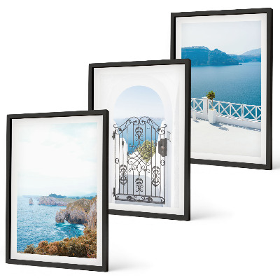 Conjunto de quadros para sala de estar Arquitetura marítima da Grécia