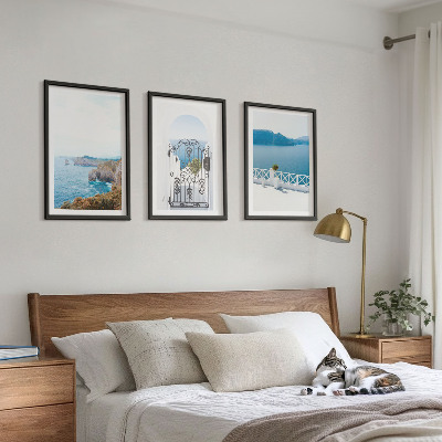 Conjunto de quadros para sala de estar Arquitetura marítima da Grécia
