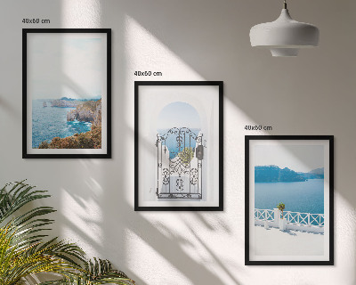 Conjunto de quadros para sala de estar Arquitetura marítima da Grécia