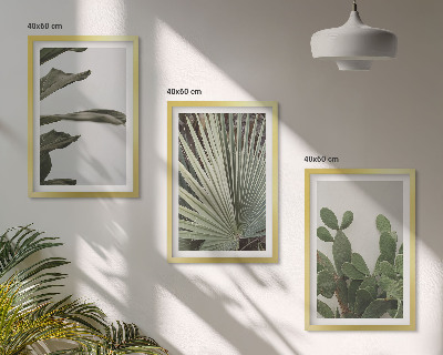 Composição de quadros moderna Folhas de plantas tropicais em tons pastel