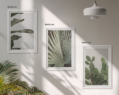 Composição de quadros moderna Folhas de plantas tropicais em tons pastel