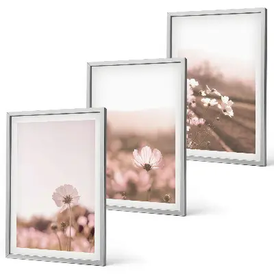 Composição de quadros moderna prados de flores silvestres com paisagens de verão