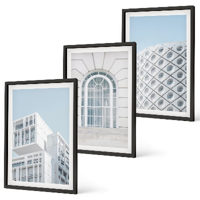 Conjunto de quadros para sala de estar geometria da arquitetura moderna
