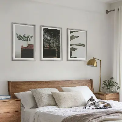 Conjunto de quadros decorativos estampa de plantas rústicas em vasos