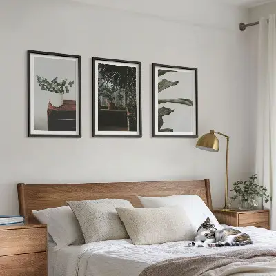 Conjunto de quadros decorativos estampa de plantas rústicas em vasos