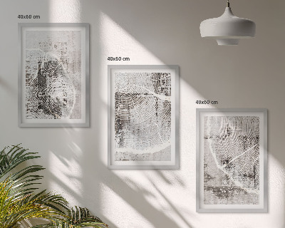 Conjunto de quadros para sala de estar Padrões de grãos de madeira cinza