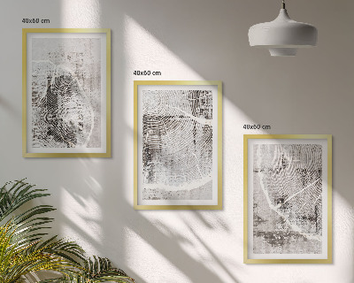 Conjunto de quadros para sala de estar Padrões de grãos de madeira cinza