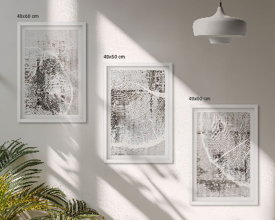 Conjunto de quadros para sala de estar Padrões de grãos de madeira cinza