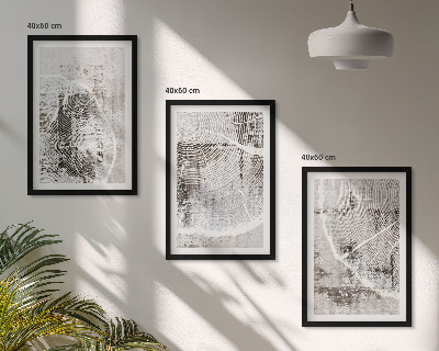 Conjunto de quadros para sala de estar Padrões de grãos de madeira cinza