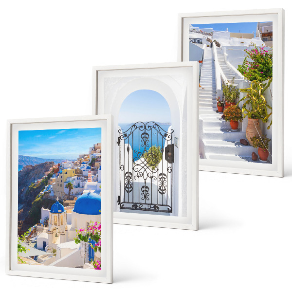 Conjunto de quadros para sala de estar Arquitetura de Santorini Oia