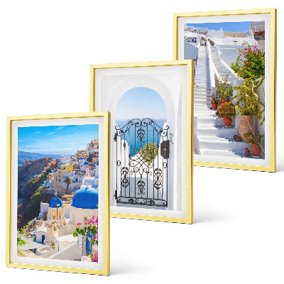 Conjunto de quadros para sala de estar Arquitetura de Santorini Oia