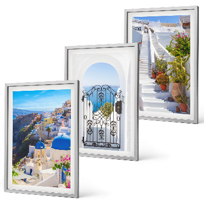 Conjunto de quadros para sala de estar Arquitetura de Santorini Oia