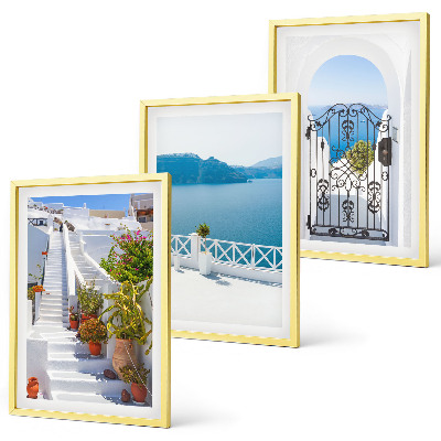 Composição de quadros moderna Escadas brancas, plantas, portão do mar
