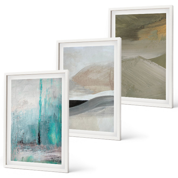 Conjunto de quadros para sala de estar Decorações abstratas pintadas