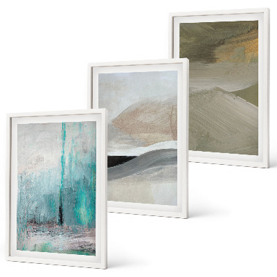 Conjunto de quadros para sala de estar Decorações abstratas pintadas