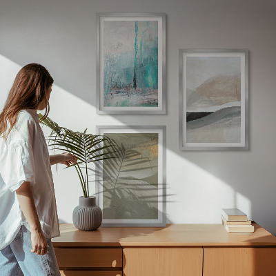 Conjunto de quadros para sala de estar Decorações abstratas pintadas