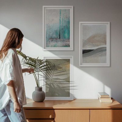 Conjunto de quadros para sala de estar Decorações abstratas pintadas