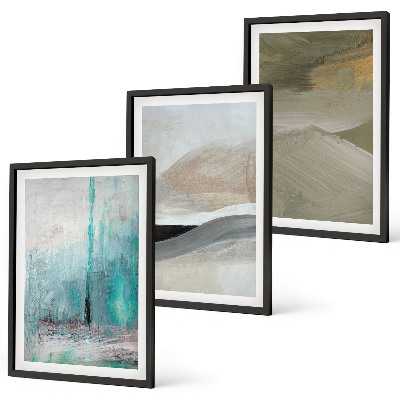 Conjunto de quadros para sala de estar Decorações abstratas pintadas
