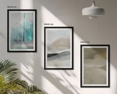 Conjunto de quadros para sala de estar com decorações abstratas pintadas